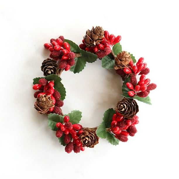 Red Artificial Garland Versatile Wall Mount Pine Cones Fruit Decorative Garland